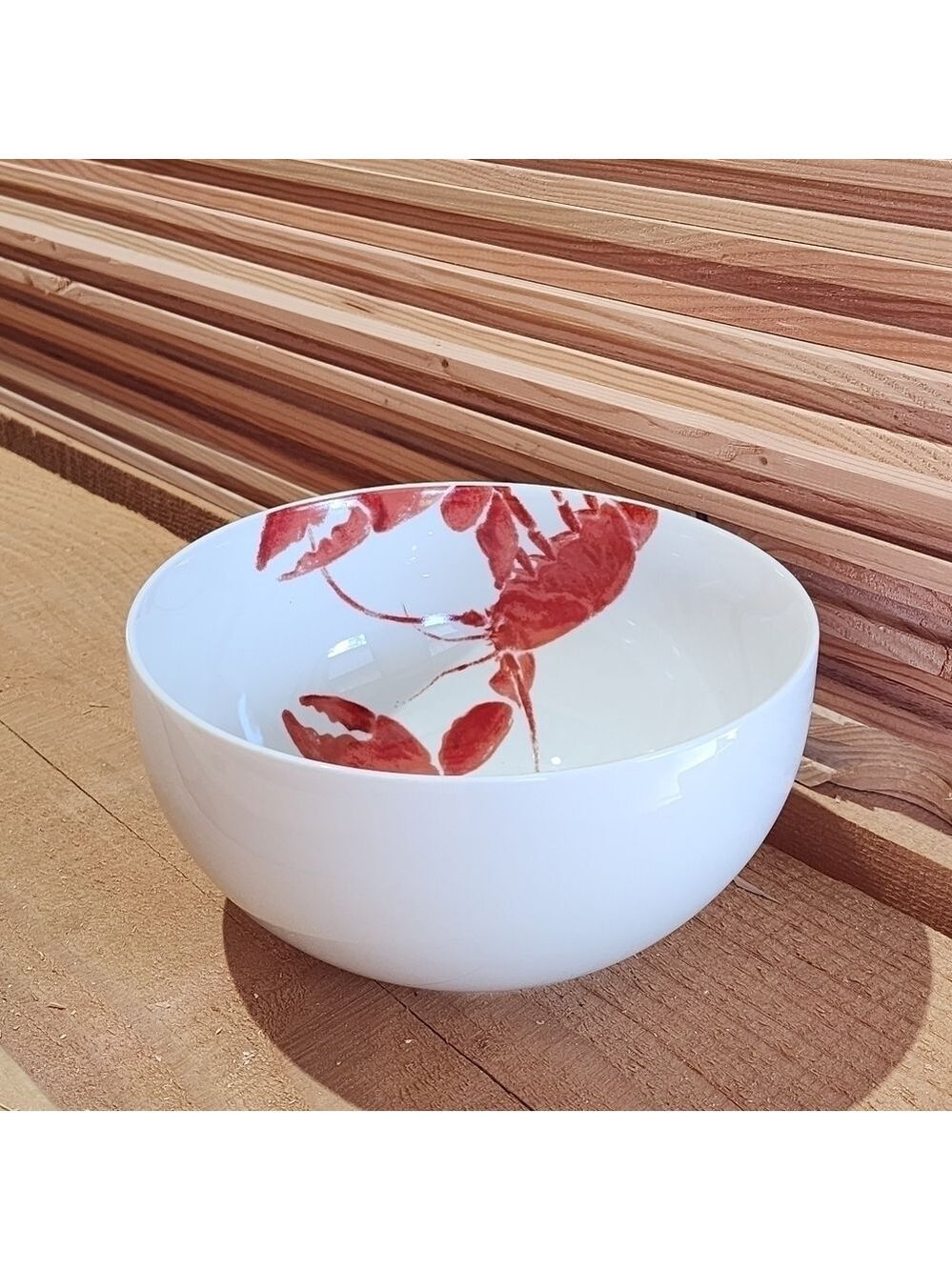 Lobster Studio Nova HTF Y0723 Red fine china large vegetable serving bowl dish